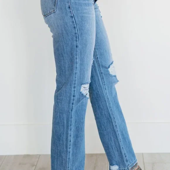 Kancan Now You're Talking Distressed Straight Leg Jeans - Picture 4 of 8